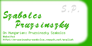 szabolcs pruzsinszky business card